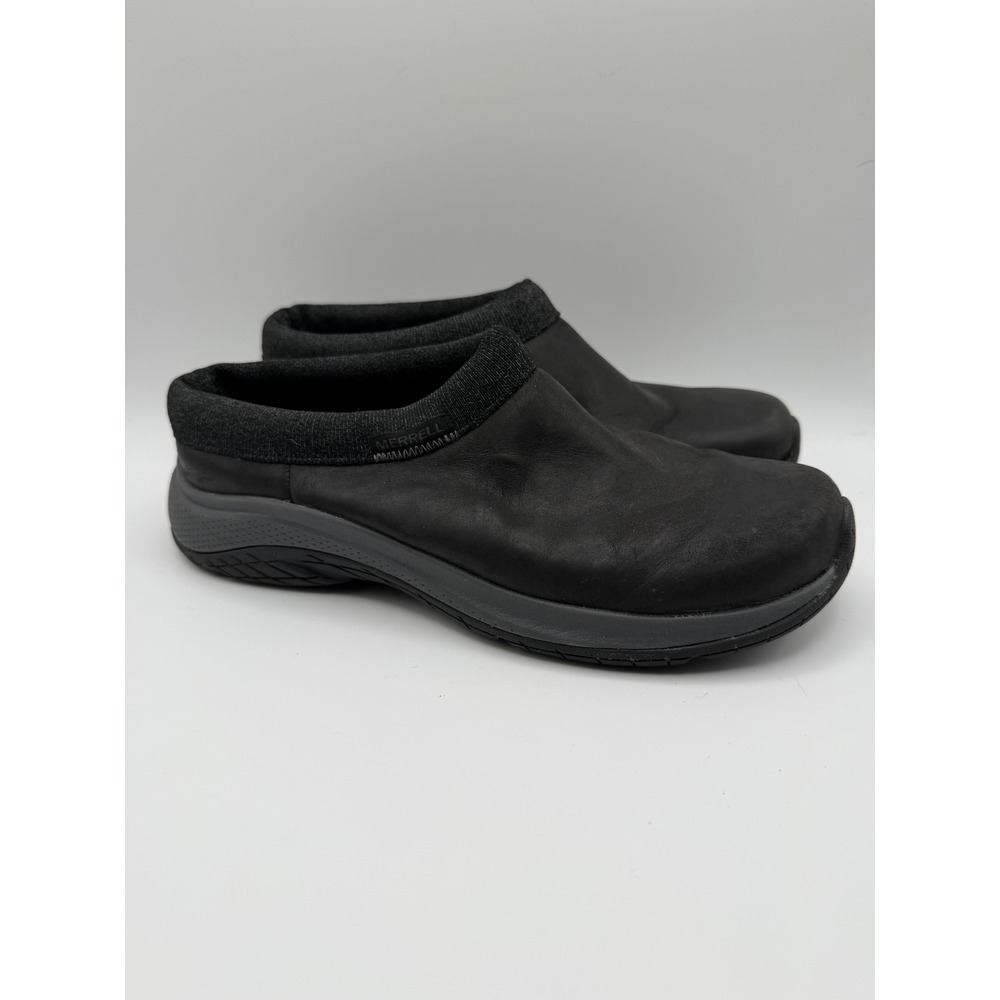 Merrell Encore Nova 5 Women's Clogs Black Leather Slip On Mules Shoes Size 7.5